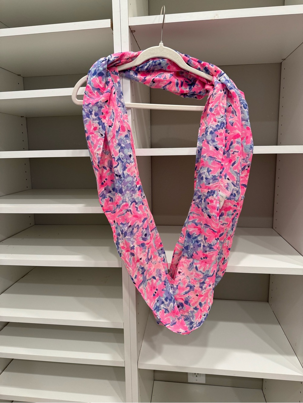Lilly Pulitzer 100% Cotton Pink, Purple, Blue Print Infinity Scarf - Picture 3 of 9